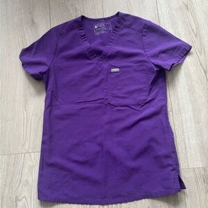Figs XS Deep Purple V-Neck Scrub Top